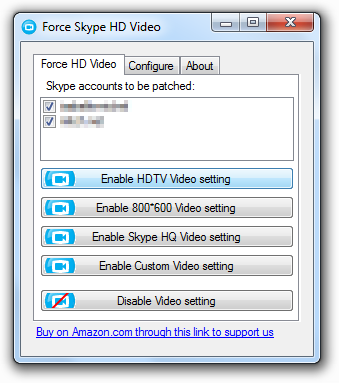 DOWNLOAD Force Skype HD Video for Windows - Screenshot Main