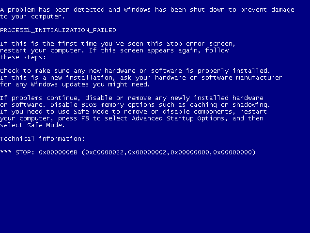 синий экран смерти в Windows