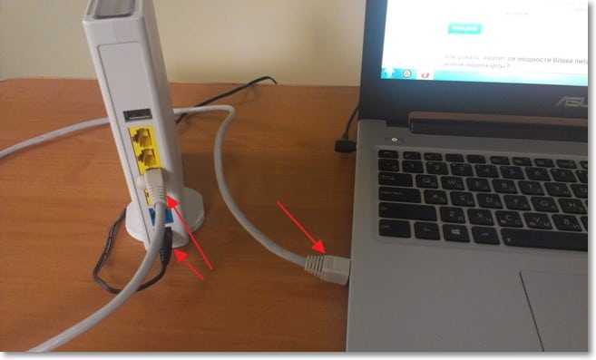 Подключаем маршрутизатор сетевым кабелем к компьютеру