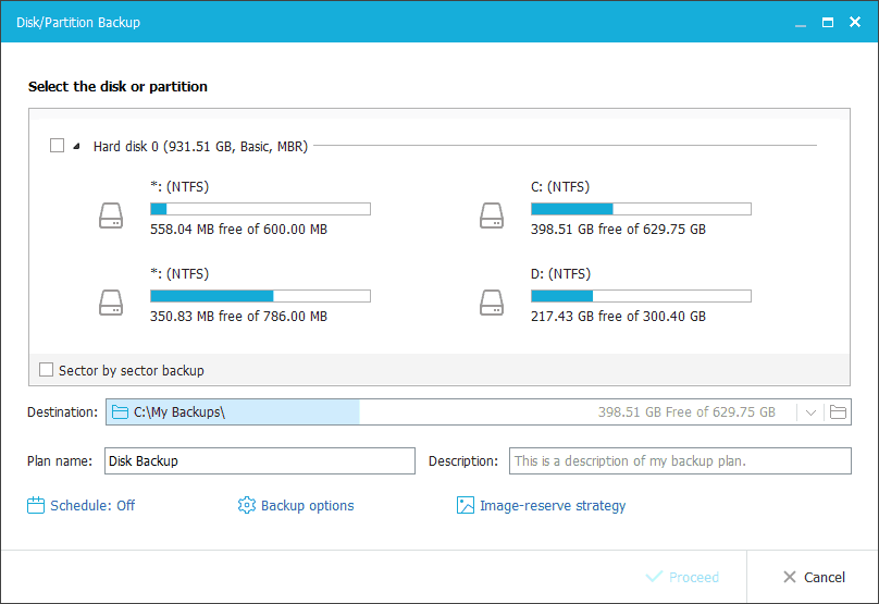 Disk/Partition Backup.