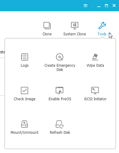 Раздел меню «Tools».