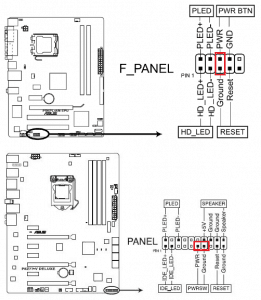 Схема включения материнской платы asus